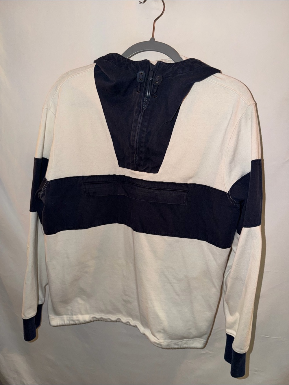J. Crew Two-Tone Pullover Hoodie - Black and White